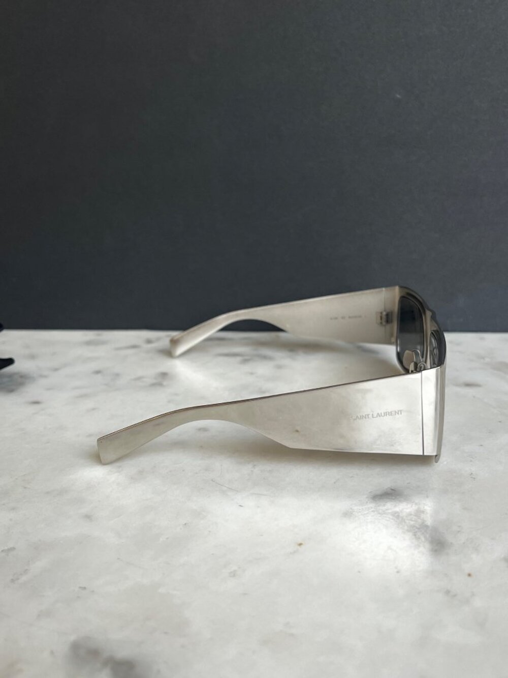 SAINT LAURENT SL 635 flat-top silver metal sunglasses - Picture 8 of 13